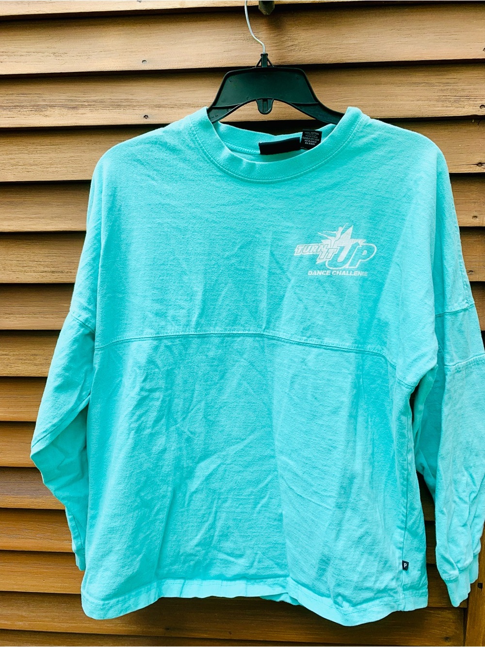 Turn it up Dance Challenge Aqua Long-Sleeve Crewneck Tee